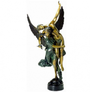 LAdy carrying angel bronze sculpture